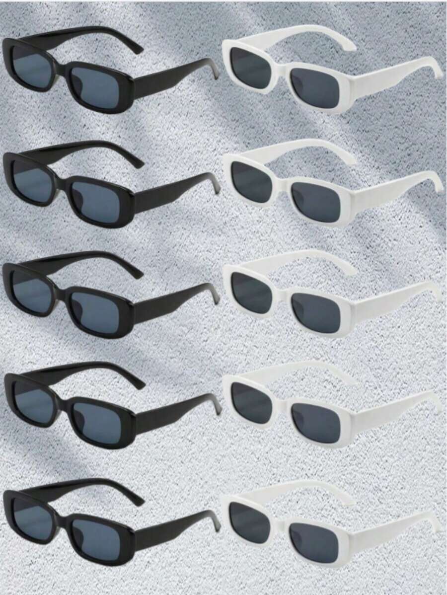 1 Pair/20 Pairs Retro Square Glasses, Black & White, Unisex Eyewear For Party Wedding And Sports Event - Multicolor - View 1