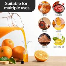 42/5pcs Mini Liquor Bottles,Plastic Empty Bottles,With Golden,Silvery,Black And Rose Screw Cap,And Square Hangtag, Have Funnel And Rope, Small Size Easy To Take Out Of The House Without Taking Up Space, For Weddings,Social Gatherings,Outdoor Camping,Restaurants, Cafes.