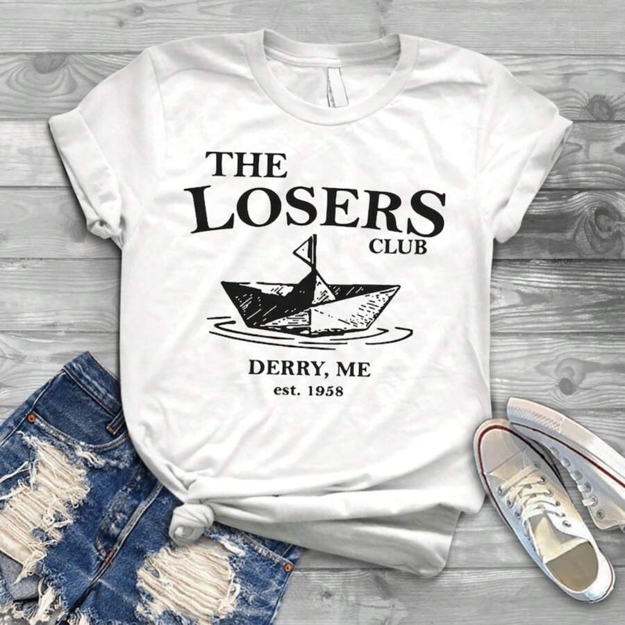 The Losers Club Derry Me Est 1958 Boat Vintage T-Shirt, The Losers Club Shirt, Gift Tee For You And Your Friends - White - View 1