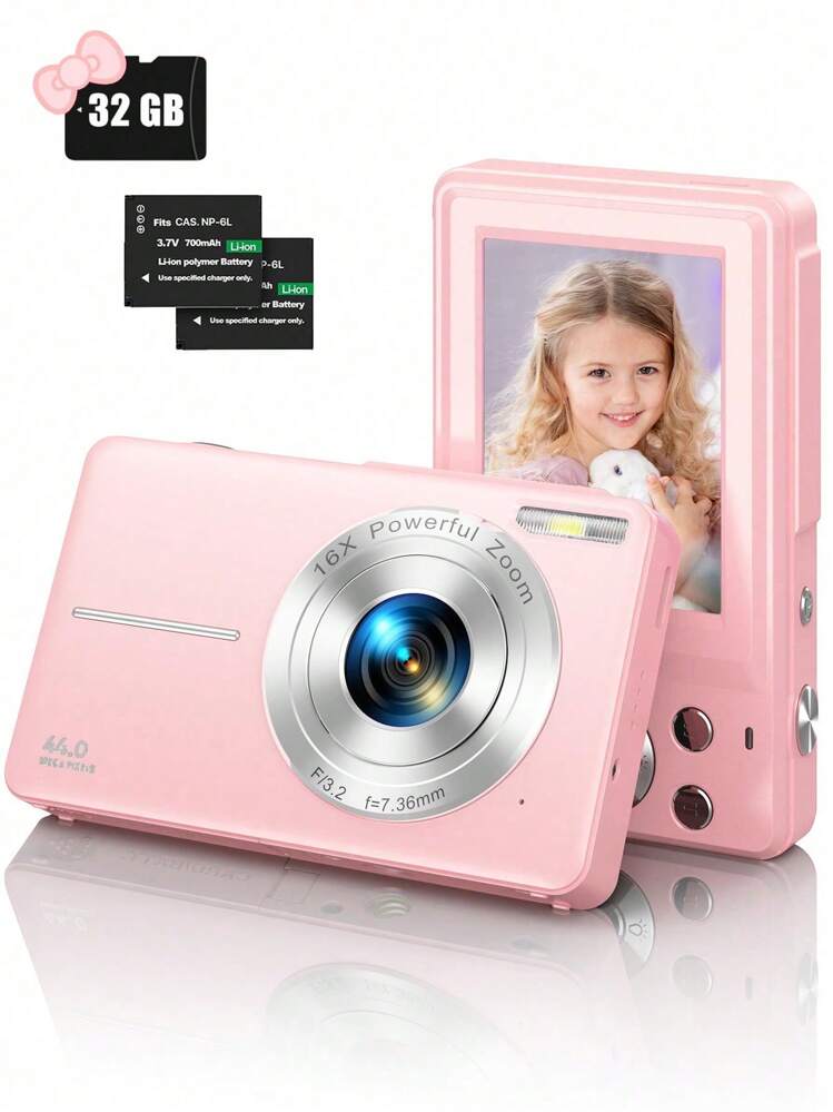 Nicamery 44MP デジタルカメラ、FHD 1080P コンパクトカメラ