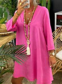 Bohemian Style Peace Sign Wooden Bead Long Necklace With Retro Tassel Pendant, Special Accessory For Sweaters - Multicolor - View 6