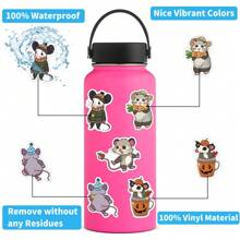100 stuks stuks Possum-stickers Vinyl-esthetiekstickers Scrapbooking, dagboek, laptop, bumper, skateboard, waterfles, cartoon, bouwvakker, autostickers en -decals