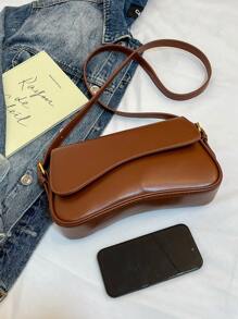 Bolso de hombro versátil y de moda para uso diario de mujer - Marrón - Ver 4
