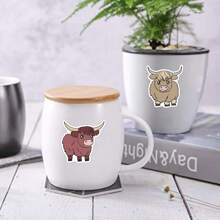 50 PCS Highland Cattle Stickers Vinyl Aesthetics Stickers Scrapbooking, Diary, Laptop, Bumper, Skateboard, Water Bottle, Cartoon, Hard Hat, Car Stickers And Decals