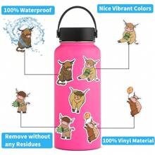50 PCS Highland Cattle Stickers Vinyl Aesthetics Stickers Scrapbooking, Diary, Laptop, Bumper, Skateboard, Water Bottle, Cartoon, Hard Hat, Car Stickers And Decals