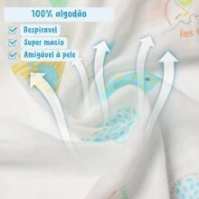 Pacote com 5 Fraldas de Pano Luxo Marca Minasrey Estampadas p/ Bebês e Recém-Nascidos 70cm x 70cm - 100% Algodão Duplo, Extra Absorvente - Ideal para Enxoval