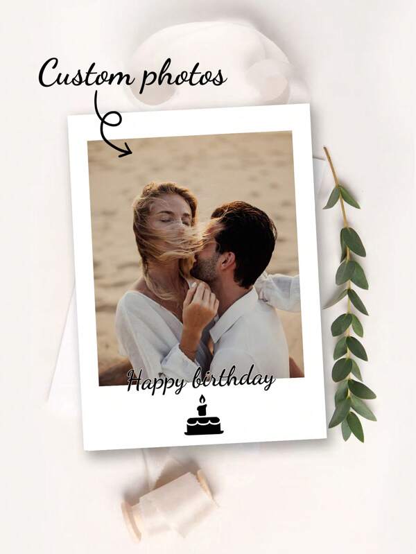 1 set di biglietti d'auguri personalizzati per compleanno con busta, biglietti d'auguri per compleanno con foto personalizzabili, biglietti divertenti per famiglia e amici come regali di auguri per il compleanno (disponibili in più colori per le buste a scelta)