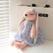 Coniglio di peluche a orecchie lunghe stile Kawaii, adatto come giocattolo di peluche comodo per il sonno dei bambini, un giocattolo da animale carino, adatto per uomini, donne e bambini. Un regalo perfetto per Natale, Ognissanti, Pasqua, compleanni e feste.