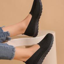 Women's Casual Shoes, Soft Sole, Lightweight, Breathable, Non-Slip, Slip-On - Black - View 2