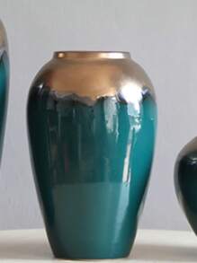 Gold Rim Luxury Jingdezhen Ceramic Flower Vase Decor, Modern Nordic New Chinese Style Living Room Tabletop Floral Vase