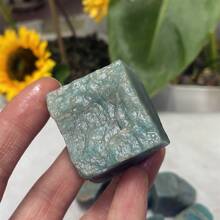 1 件天然亚马逊石水晶原石、石英水晶 DIY 用品、矿物标本、水晶脉轮疗愈、男女礼物、独特天然石、随机发货 - 藍色 - 查看 3