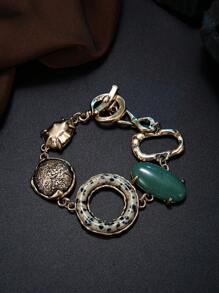 1 件复古宝石时尚手工波西米亚半宝石手链，适合日常、派对和聚会佩戴 - 綠松石 - 查看 7