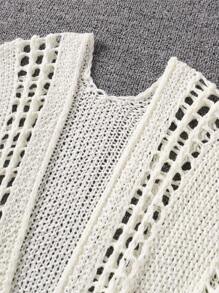 Cardigan lung, casual, cu mânecă scurtă, cu dimensiuni mari, pentru femei