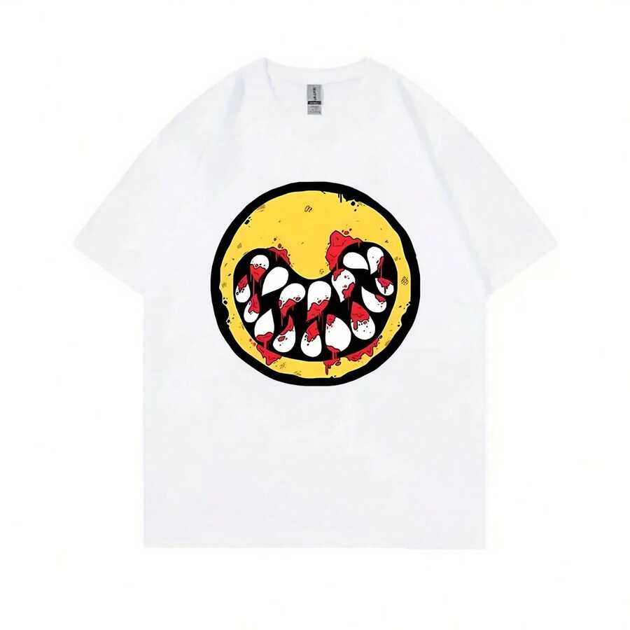 Rapper City Morgue Zillakami Soula Graphic T Shirts Epic Face Domo Kun Funny Meme T-Shirts Men Women Hip Hop Oversized T-Shirt - White - View 1