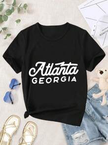 Atlanta Georgia Lovers T-Shirts Dirty South Georgia Bulldogs Women's Tee (Atl Atlanta Usa) - Black - View 1