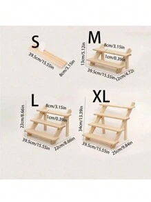 1 件 1-4 层珠宝收纳展示架，多功能木质桌面储物架，适用于客厅、厨房、花园、宿舍、浴室、书房、植物、装饰品 - 卡其色 - 查看 6