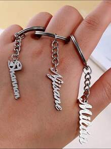 个性化不锈钢钥匙扣，闪亮字母 - 优雅时尚的女士配饰，适合背包和送礼