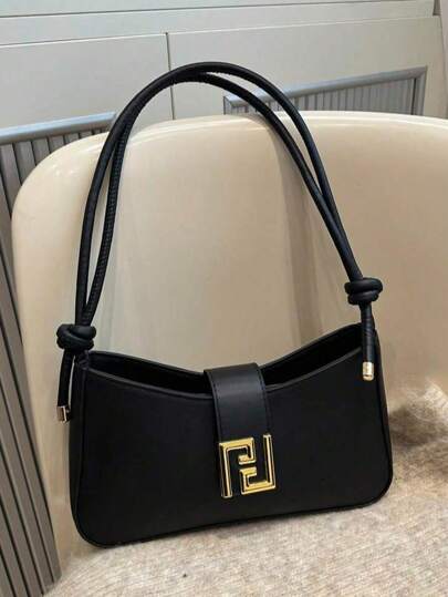 حقيبة كتف نسائية كاجوال/للعمل بلون أحادي، حقيبة كروس محمولة، مناسبة للمواعيد والتسوق والهدايا