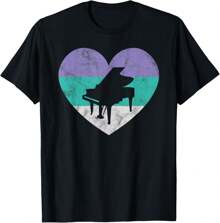 100% Cotton Grand Piano Gift For Women Teens & Girls Retro Vintage T-Shirt