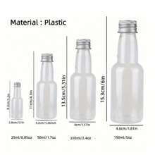 42/5pcs Mini Liquor Bottles,Plastic Empty Bottles,With Golden,Silvery,Black And Rose Screw Cap,And Square Hangtag, Have Funnel And Rope, Small Size Easy To Take Out Of The House Without Taking Up Space, For Weddings,Social Gatherings,Outdoor Camping,Restaurants, Cafes.