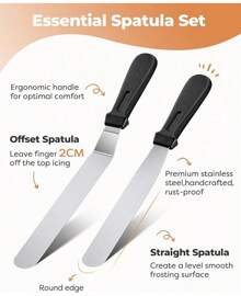 Cake Decorating Kit Baking Supplies Cake Turntable With 2 Frosting Straight Angled Spatula 3 Icing Smoother Scrapers Baking Accessories Tools For Beginners And Pros, White - White - View 4