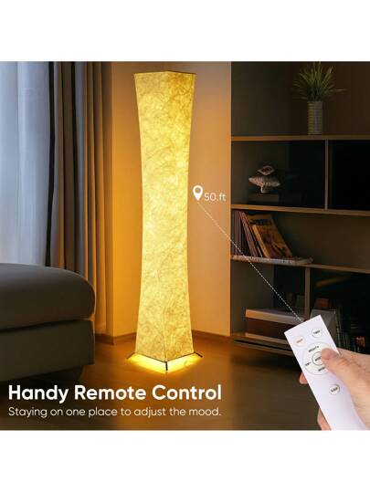 50 Inch Moderne Zachte Verlichting Vloer Lamp Lighting Remote Control, LED Tyvek Fabric Shade,Brightness Adjustable Living Room Bedroom Game view 2
