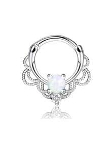 BESTEEL 1 buc inele septum 16G cercei Daith inele nas inel oțel inoxidabil CZ opal cartilaj Helix cercei tragus septum clicker piercing bijuterii