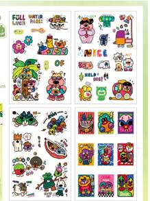4 paquets, Monde fantaisiste, Autocollants de dessin animé mignons, Autocollants de cahier, Autocollants pour enfants, Autocollants de compte, Autocollants de papier, Autocollants de valise, Autocollants de dessin animé, Autocollants de tasse à eau, Autocollants d'ordinateur, Autocollants de tasse à eau, Autocollants de papeterie, Autocollants de graffitis, Autocollants pour iPad, Autocollants décoratifs, Fournitures scolaires, Rentrée scolaire