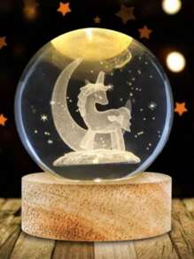 6CM NIGHT LIGHT BALL WITH USB CABLE - Luna With Unicorn - View 1