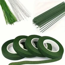 5pcs 25m Green Self-Adhesive Floral Tape, Suitable For Bouquet Packaging, Green Paper Adhesive Tape For Artificial Flowers & Plants Stems, DIY Craft And Decorations, Colorful Floral Stem Tape - Multicolor - View 10