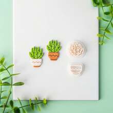 2pcs/12pcs Cactus Plant Clay Cutter Molds, Jewelry Making Supplies, 12 Shapes For Potted Plant Clay, Earrings Cutter, DIY Handmade Key Chain, Brooch, Hair Clip, Ring, Clay Tools - White - View 15