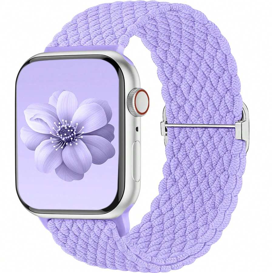 编织弹力单环表带,兼容 38mm、40mm、41mm、42mm、44mm、45mm、46mm、49mm 手表,男女通用;星空尼龙弹力表带,兼容 Ultra 2 系列、10、9、8、7、6、SE、5、4、3、2、1 型号,是返校学生的理想礼物。 - 青紫色 - 查看 1