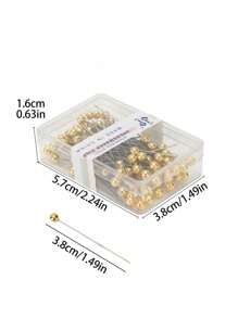 300pcs/200pcs/100pcs Metal Color Upholstery Tacks With Plastic Box, Valentine's Day Positioning Beads Pins, Sewing DIY Craft Decoration, Suitable For Mother's Day, Halloween, Christmas (Random Box) - Gold - View 5