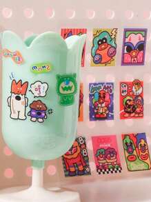 4 paquets, Monde fantaisiste, Autocollants de dessin animé mignons, Autocollants de cahier, Autocollants pour enfants, Autocollants de compte, Autocollants de papier, Autocollants de valise, Autocollants de dessin animé, Autocollants de tasse à eau, Autocollants d'ordinateur, Autocollants de tasse à eau, Autocollants de papeterie, Autocollants de graffitis, Autocollants pour iPad, Autocollants décoratifs, Fournitures scolaires, Rentrée scolaire