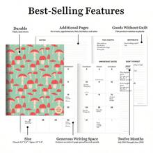 July 2025 - June 2026 Magic Mushroom Medium Monthly Planner - Multicolor - View 6