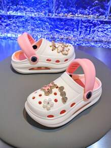 Kids Thick Sole Hollow Out Summer Girls Casual Cute Pattern Indoor/Outdoor Fashionable Girl Sandals, Multifunctional Comfortable Non-Slip Beach Shoes EVA Soft Bottom Breathable Medium/Kids Garden Slippers