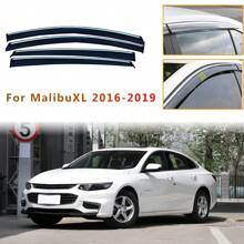 Aoyade Smoke Car Window Visors Sun Rain Guard Wind Deflectors For Chevrolet MALIBU XL 2016 2017 2018 Accessories 4PC - Transparent Black - View 1
