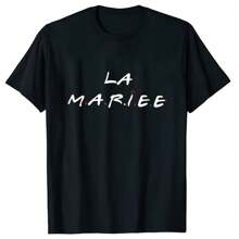 T Shirt Evjf Femme   T-Shirt Bachelorette Party Tee Bridal Shower Tshirt French  Wedding Hen Party Tops - Black - View 1