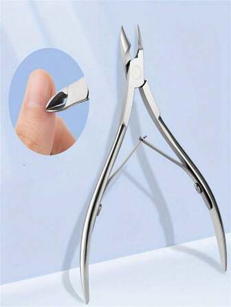 1pc Silver Steel Cuticle Nipper Nail Tools Manicure And Pedicure Kit Nail Art Design,Bag,Organizer,Storage
