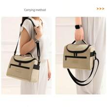 New Cooler Lunch Bags Portable Insulated Outdoor Picnic Office School Bag Shoulder Strap - 咖啡餐包 - 查看 5