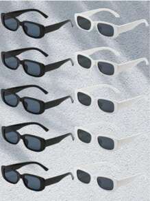 1 Pair/20 Pairs Retro Square Glasses, Black & White, Unisex Eyewear For Party Wedding And Sports Event - Multicolor - View 12
