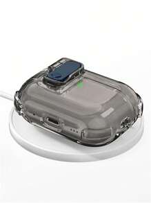 可爱防摔自动透明耳机保护套，兼容 1 2 3 4 代，兼容 Pro 2 Pro 3，带锁防丢保护套 - 灰色 - 查看 3