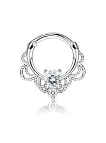 BESTEEL 1 buc inele septum 16G cercei Daith inele nas inel oțel inoxidabil CZ opal cartilaj Helix cercei tragus septum clicker piercing bijuterii
