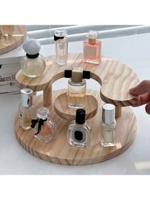 2 件实木支架桌面香水梯架实木搁架茶具摆件木制化妆品展示架适用于在梳妆台上存放香水和化妆品（Burlywood） - 木質色 - 查看 4