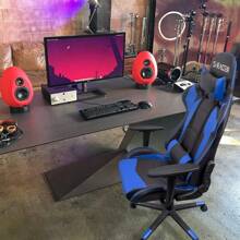 Homall Gaming Chair, Office Chair High Back Computer Chair Leather Desk Chair Racing Executive Ergonomic Adjustable Swivel Task Chair With Headrest And Lumbar Support (White) - Blue - View 7