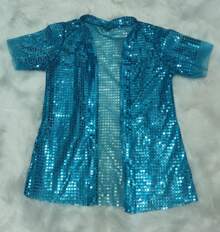 Carnival Sequin Kimono *ONE SIZE* - Cyan Blue - View 1