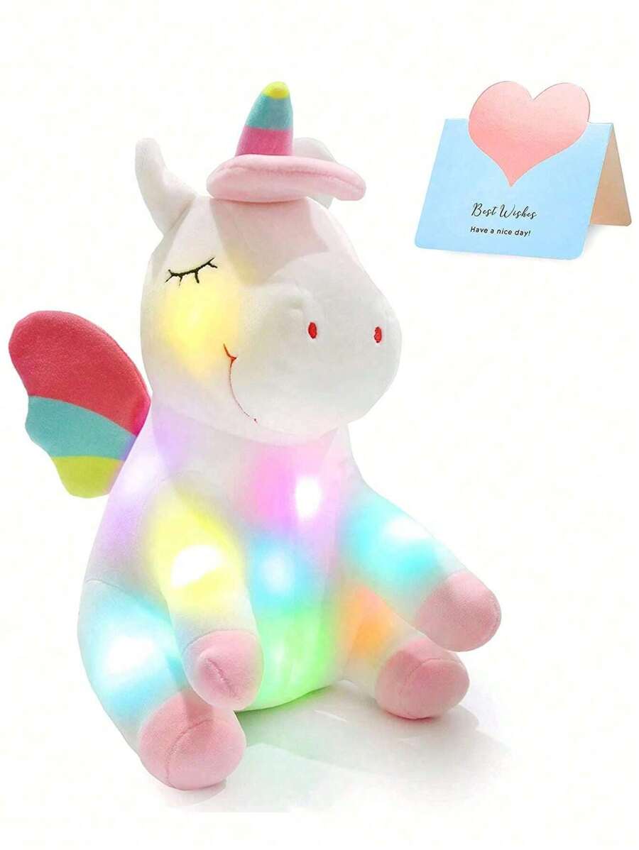 9.8'' Light Up Unicorn Stuffed Animal Soft Plush Toys With Colorful LED Night Light Soft And Cute Unicorn Stuffed Animal Glowing In The Dark Toys Kids Holiday Birthday Gifts Christmas Decorations(Without Batteries)Toys,Unicorn,Plush,Girl Toys,Kid Gifts