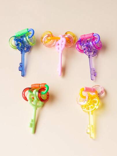 5pcs Multi-Color Key And Parrot Foot Design Enrichment Toys For Pets