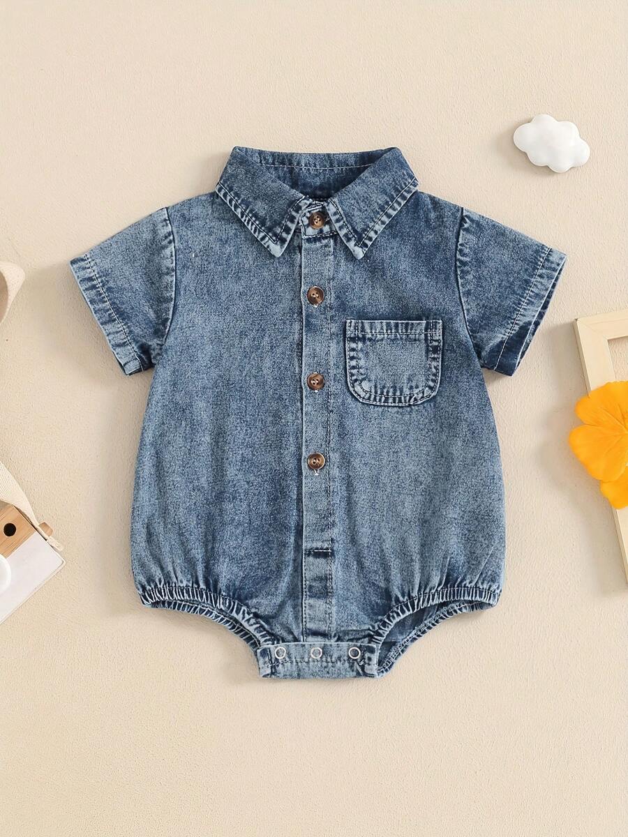 Young Girls Denim Tops - Blue - View 1