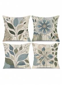 4pcs Bohemian Floral Series Polyester Plush Throw Pillow Case Cushion Cover Set - Multicolor - View 10